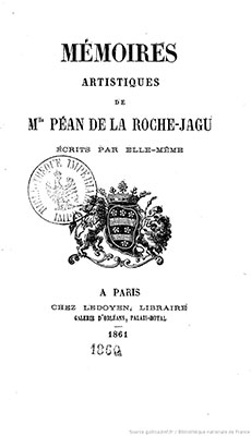 Mémoires artistiques de Mlle de Péan-1861
